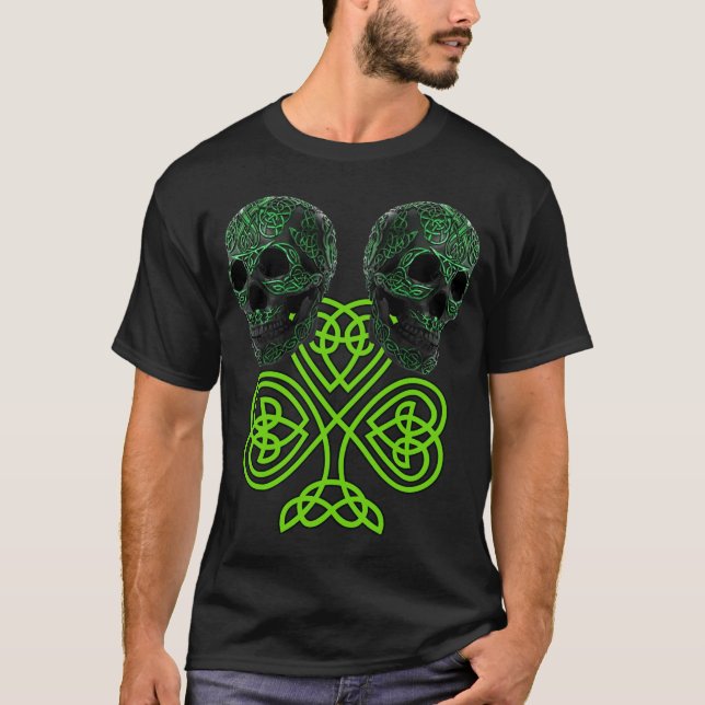 Camiseta Shamrock - Dia de São Patrício irlandês Celtic Kno (Frente)