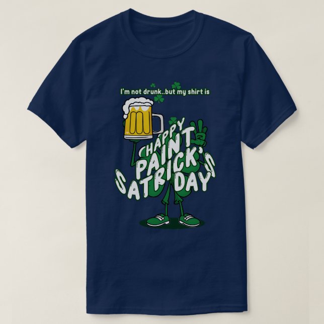 Camiseta Shamrock do dia dos aperitivos bebados (Frente do Design)