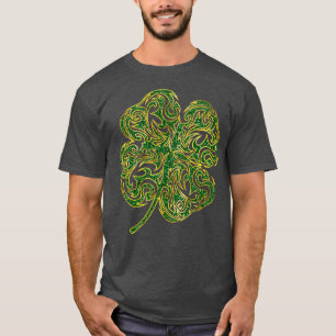Camiseta Shamrock Irlandês Fourleaf Lucky Clover 3