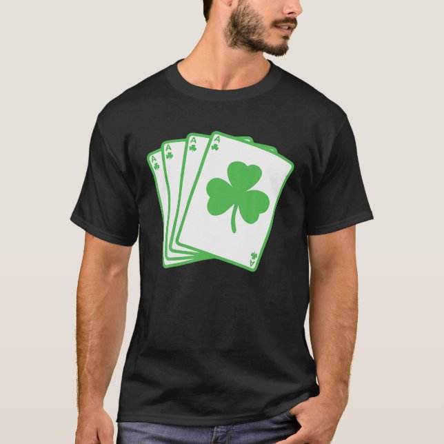 Camiseta Shamrock irlandês tocando cartões Ruas engraçadas. (Frente)