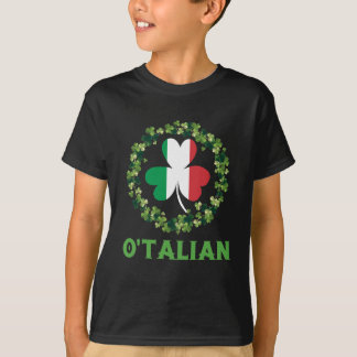 Camiseta Shamrock italiano do Dia de São Patrício Irlandês