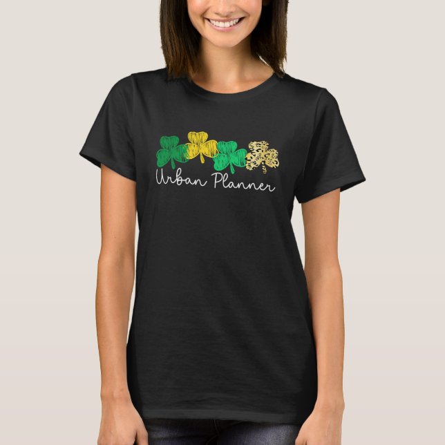 Camiseta Shamrock Leopard Saint Paddy's Urban Planner St Pa (Frente)