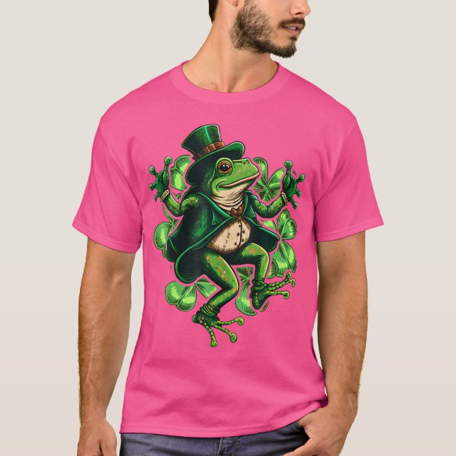 Camiseta Shamrock Leprechaun, Dia de São Patrício de dança  (Frente)