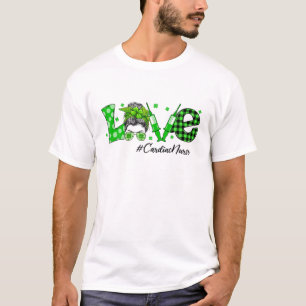 Camiseta Shamrock Love Cardiac Nurse Dia de São Patrício