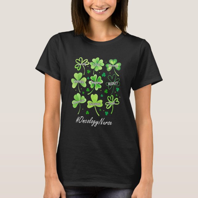 Camiseta Shamrock Love Inspire Oncology Nurse St Patricks D (Frente)