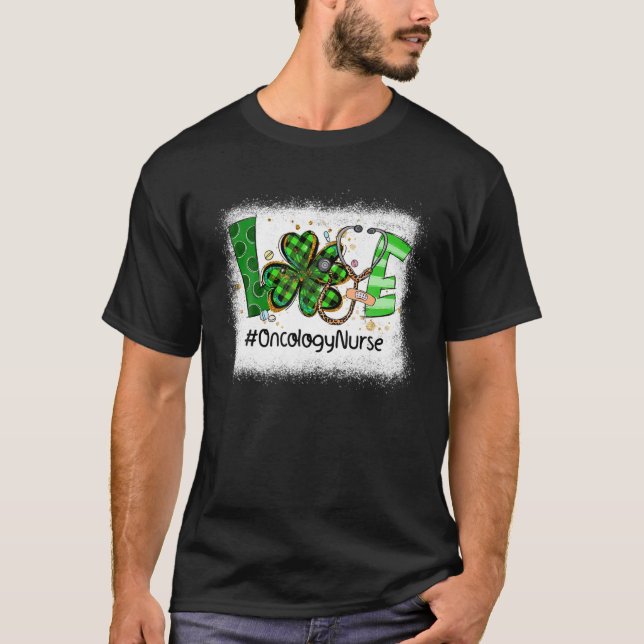 Camiseta Shamrock Love Oncology Nurse Irish St Patricks Day (Frente)