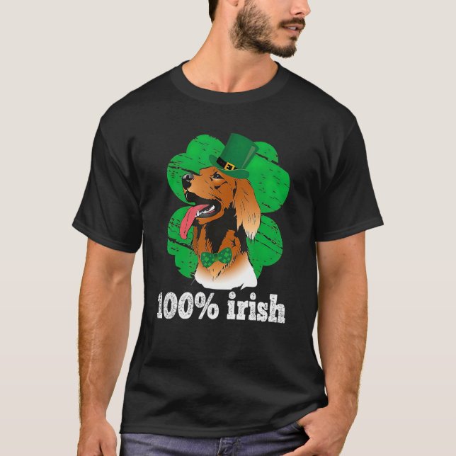 Camiseta Shamrock lucky charm irish Pet Puppy Dog st patric (Frente)