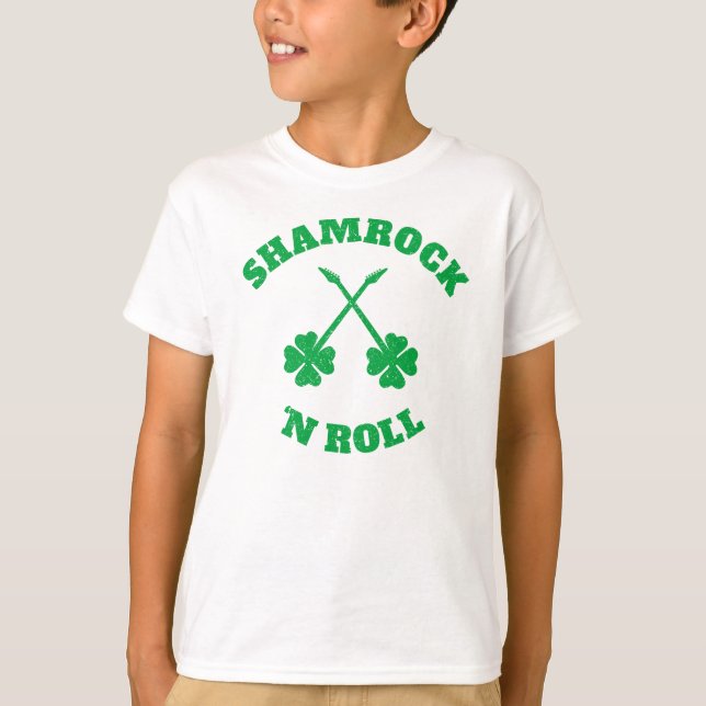 Camiseta Shamrock 'n Roll Grunge (Frente)
