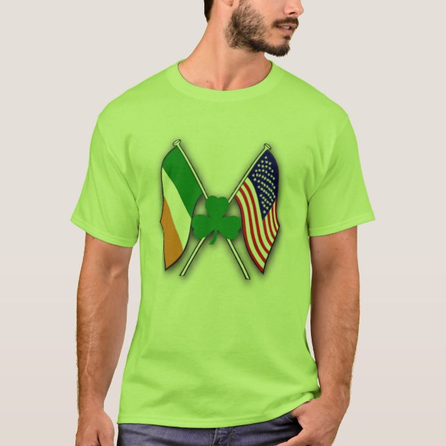 Camiseta Shamrock 'n USA & IRISH Flags (Frente)