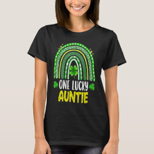 Camiseta Shamrock One Lucky Auntie Dia de São Patrício Fami