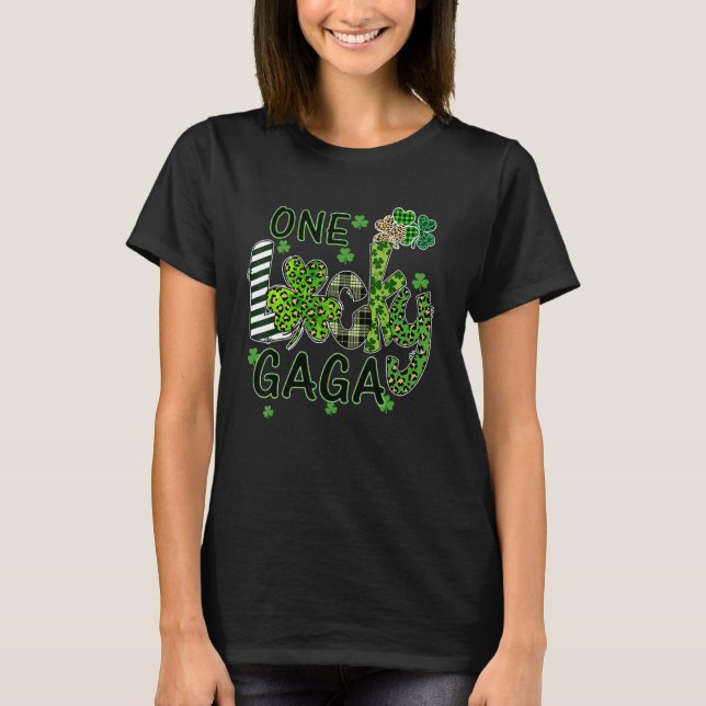 Camiseta Shamrock One Lucky Gaga St Patrick's Day (Frente)