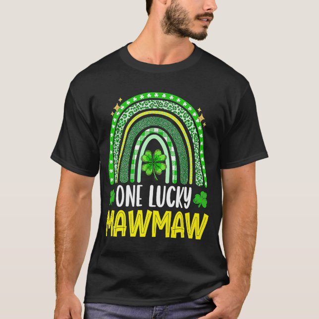 Camiseta Shamrock One Lucky Mawmaw Dia de São Patrício Fami (Frente)