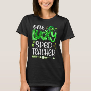 Camiseta Shamrock One Lucky Sped Teacher Rua. Dia de Patric