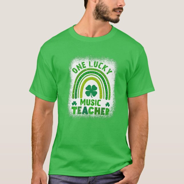 Camiseta Shamrock One Lucky Teacher Dia de São Patrício fem (Frente)