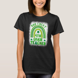 Camiseta Shamrock One Lucky Teacher Dia de São Patrício fem