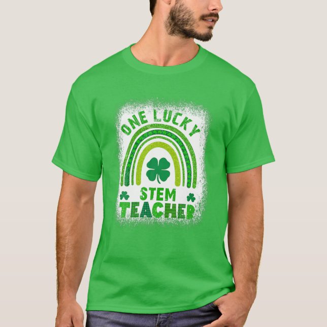 Camiseta Shamrock One Lucky Teacher Dia de São Patrício fem (Frente)
