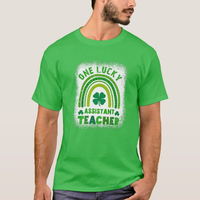 Camiseta Shamrock One Lucky Teacher Dia de São Patrício fem (Frente)