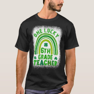 Camiseta Shamrock One Lucky Teacher Dia de São Patrício fem