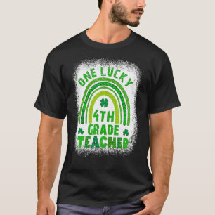 Camiseta Shamrock One Lucky Teacher Dia de São Patrício fem