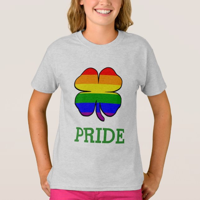 Camiseta Shamrock Orgulho gay (Frente)