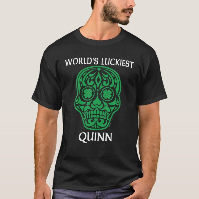 Camiseta Shamrock S do Dia de São Patrício Quinn mais sortu (Frente)