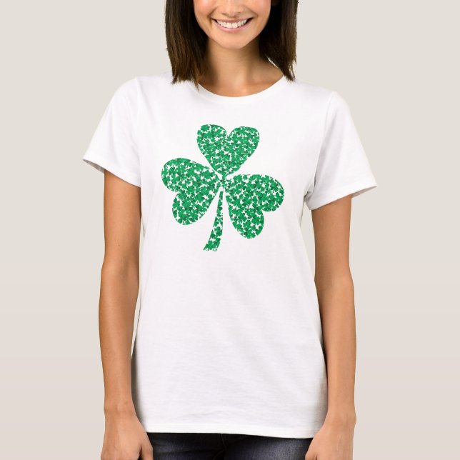 Camiseta Shamrock sortudo feito de pequenas camarões (Frente)