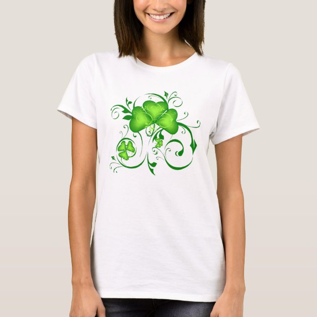 Camiseta Shamrock Swirls (Frente)