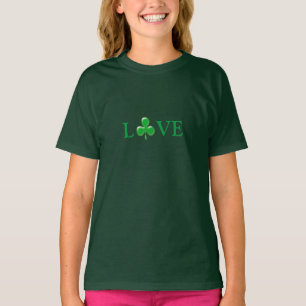 Camiseta Shamrock Verde do Amor do Dia de São Patrick