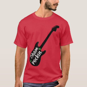Camiseta Shamrockin Guitar Funny Music Dia de São Patrício