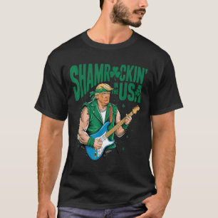Camiseta Shamrockin Nos Eua, Engraçada Trump St Patricks