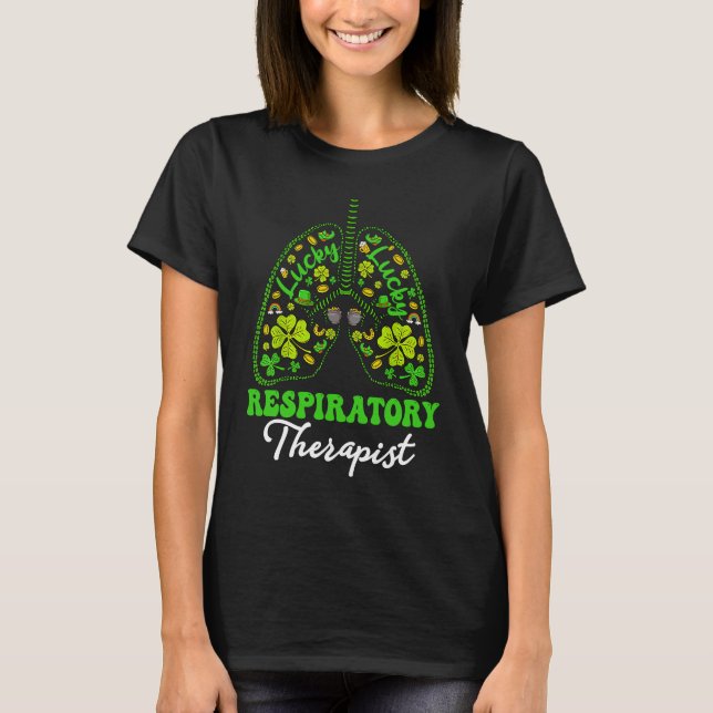Camiseta Shamrocks Respiratory Therapist RT St Patrick's Da (Frente)