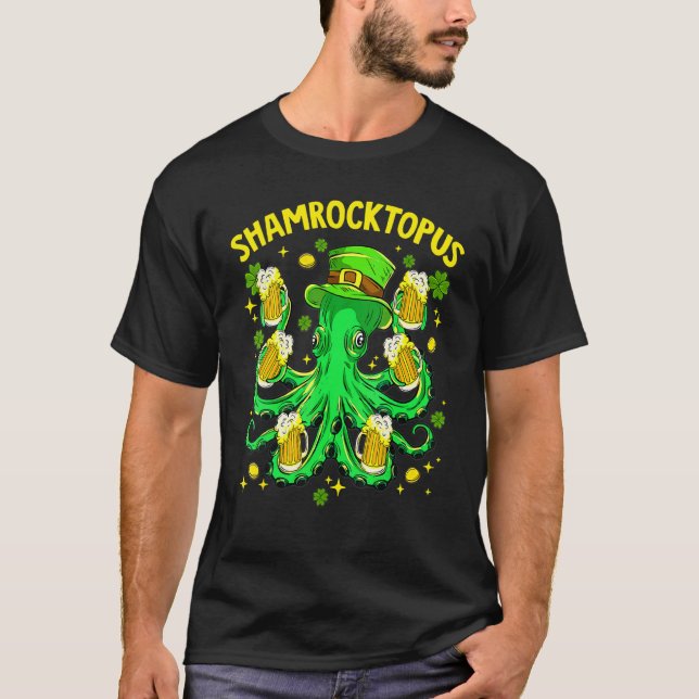Camiseta Shamrocktopus Funny Octopus Leprechaun St Patricks (Frente)
