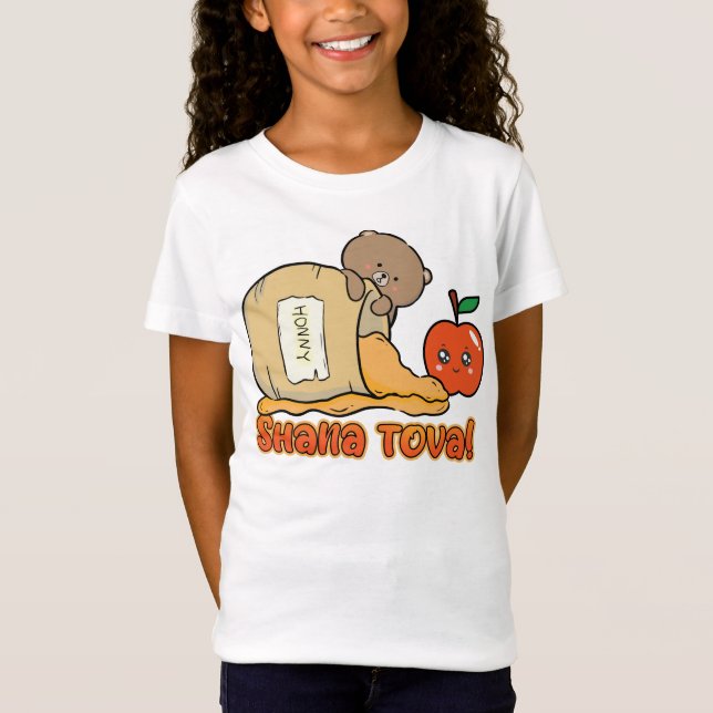 Camiseta Shana tova Rosh Hashanah tee para garotas, criança (Frente)