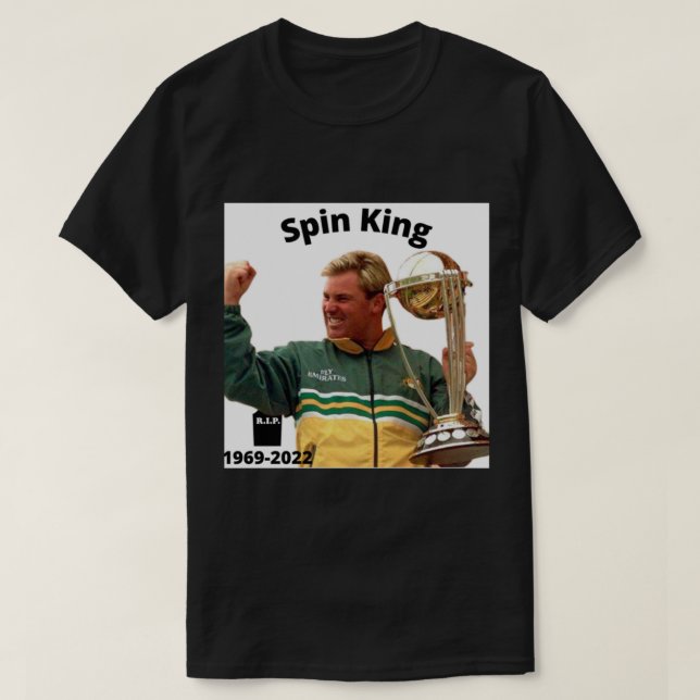 Camiseta Shane Warne Cricket Player - Spin King (Frente do Design)