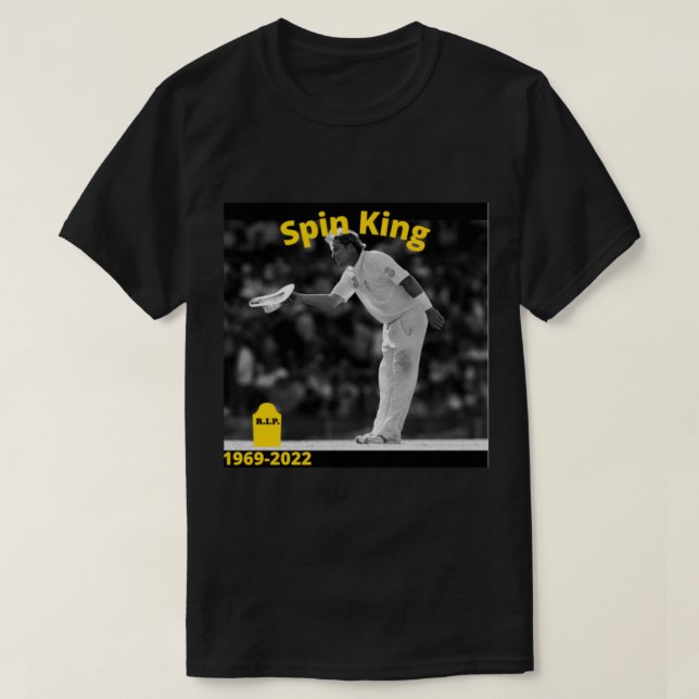 Camiseta Shane Warne Cricket Player - Spin King Ativo (Frente do Design)