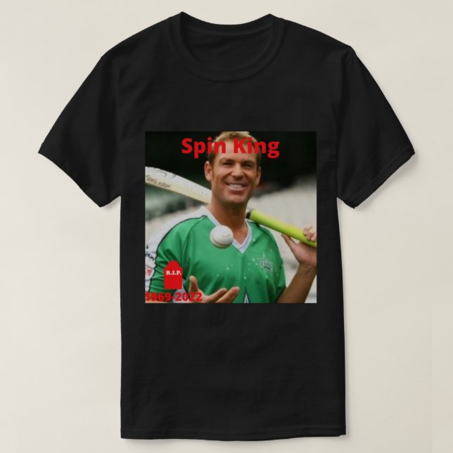 Camiseta Shane Warne Cricket Player - Spin King Ativo (Frente do Design)