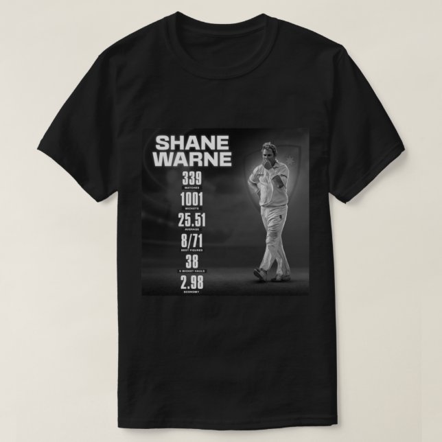 Camiseta Shane Warne king of Spin RIP Death   (Frente do Design)
