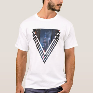 Camiseta Shang Hai Tower à noite - Design simples