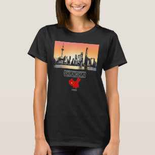Camiseta shanghai china Skyline Vacation Souvenir