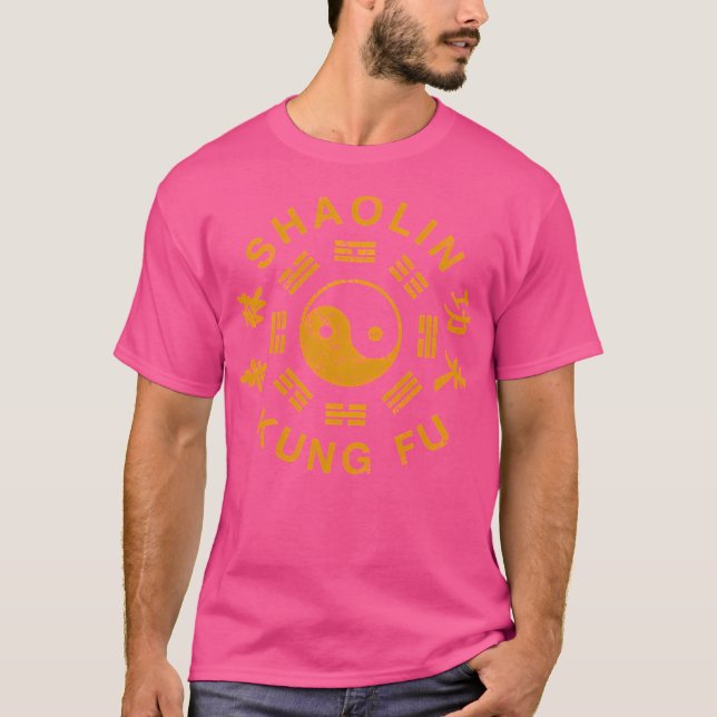 Camiseta Shaolin Kung Fu - Caracteres Chineses Yin Yang (Frente)