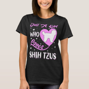 Camiseta Shape Shih Tzu Dog Do Coração Apenas Uma Menina Qu
