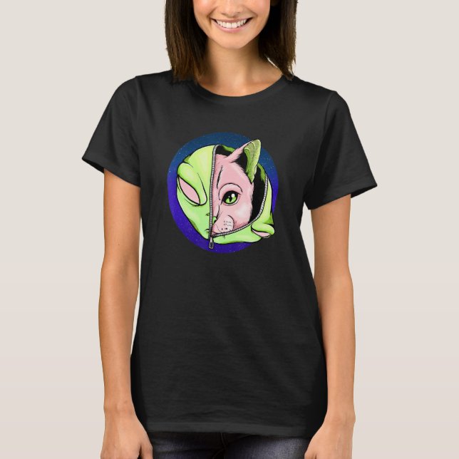 Camiseta Shapeshiffler de Gato de Alienígena gótico (Frente)
