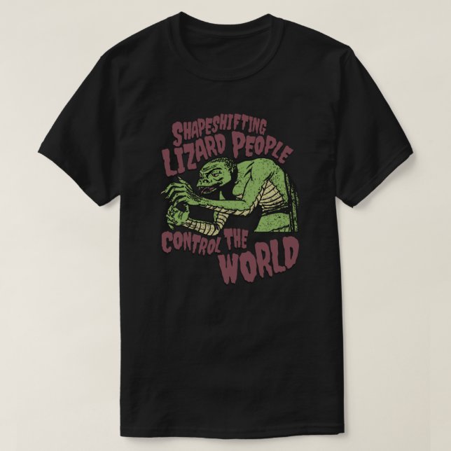 Camiseta Shapeshifting Lizard People Control The World Alie (Frente do Design)