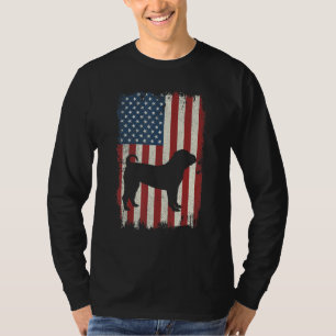 Camiseta Shar Chinês Pei American Flag Usa Dog Puppy Us