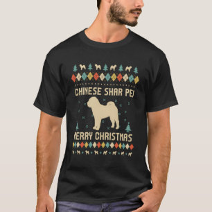 Camiseta Shar Chinês Pei Funny Ugly Sweater Retro