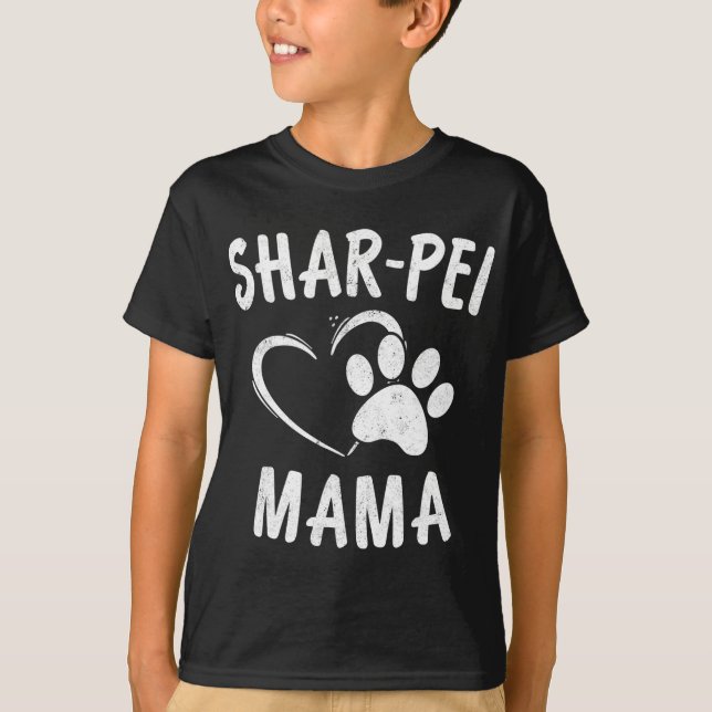 Camiseta Shar Diversão Pei Mama Gift Pet Lover Roupa Dog Sh (Frente)