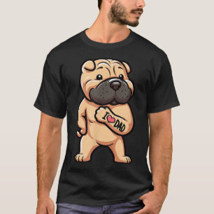 Camiseta Shar Pei I Adoro Tatuagem De Cachorro Engraçado De