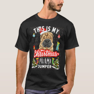 Camiseta Shar Pei Natal Este É O Meu Jumper De Natal Sha