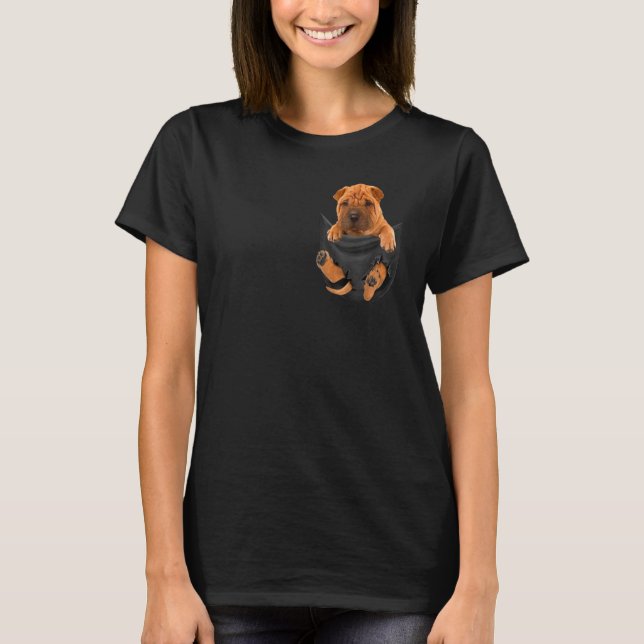 Camiseta Shar Pei No Seu Bolso Para Shar Pei (Frente)