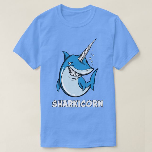 Camiseta Sharchuorn Shark Unicorn Ocean Fantasy Engraçadas  (Frente do Design)